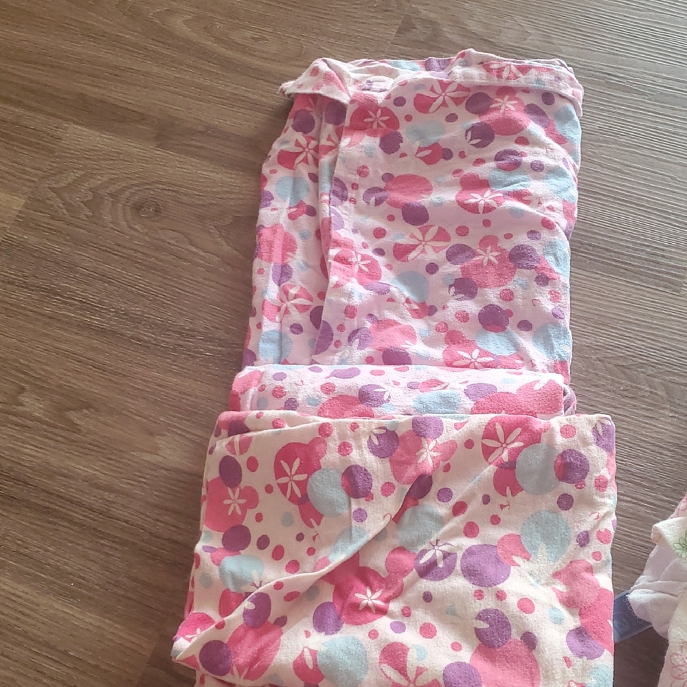 Pink, Purple Flower Bed Sheet, Pillow Case